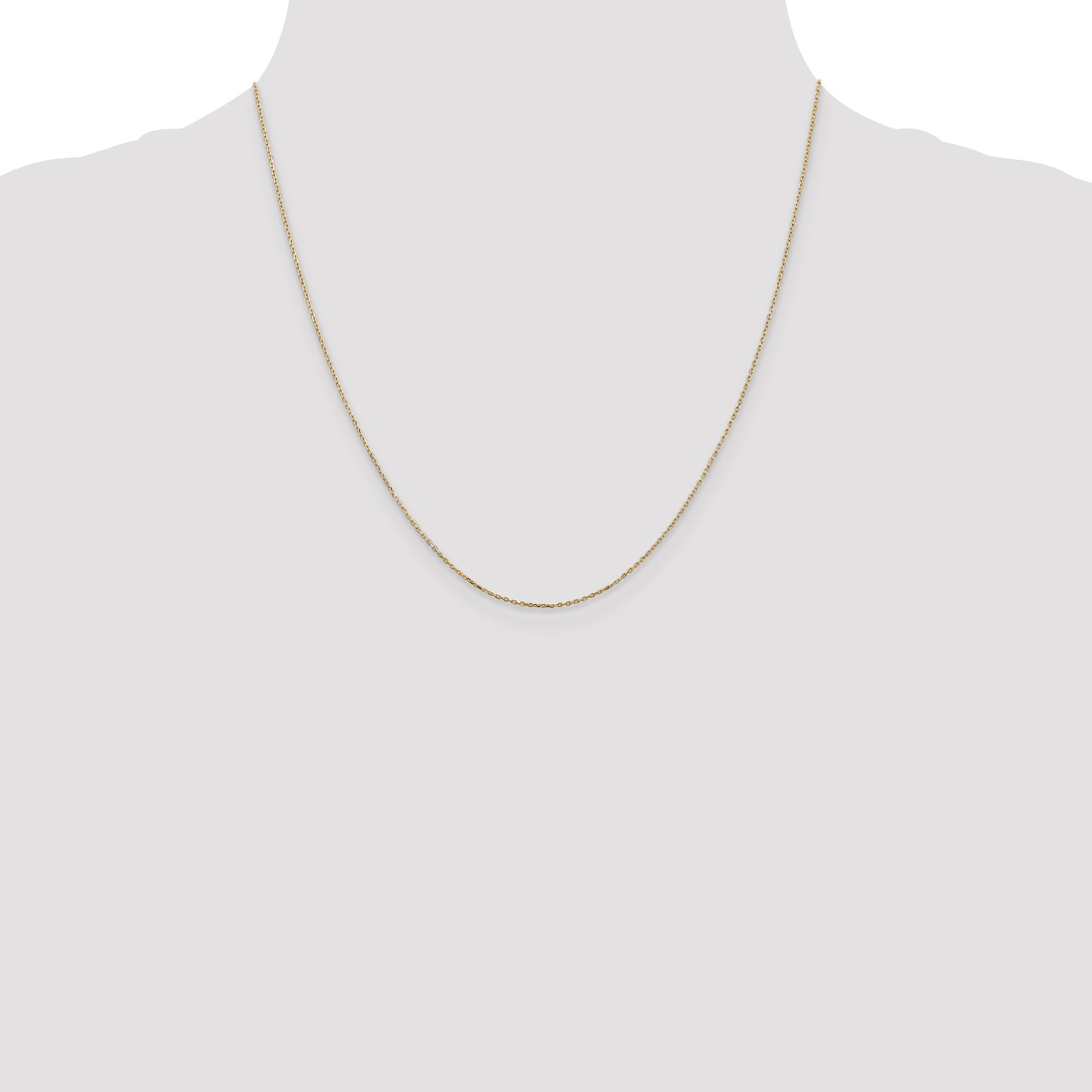 14K 14 inch .8mm Diamond-cut Cable with Lobster Clasp Chain PEN41L