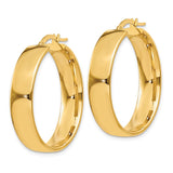 14k 6.75x30mm Polished Tube Hoop Earrings PRE685