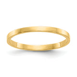 14K High Polished 1mm Flat Band Size 3 Baby / Childs Ring R535