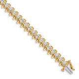 14k Complete 5 carat Round AA Diamond Fancy Spiral 7 inch Tennis Bracelet X2006AA