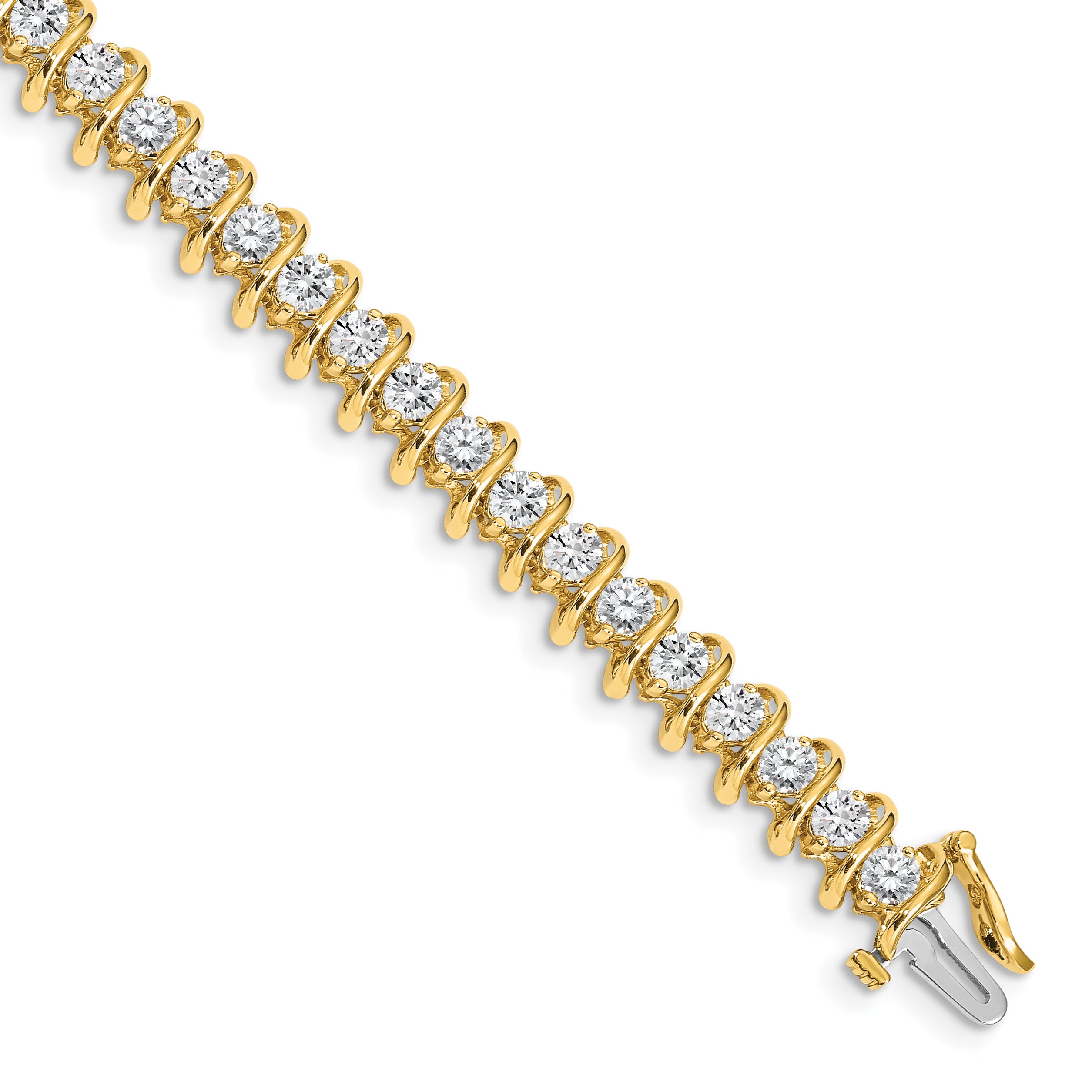 14k Complete 5 carat Round AA Diamond Fancy Spiral 7 inch Tennis Bracelet X2006AA