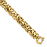 14k Fancy 11mm Flat Byzantine 7.5 inch Bracelet SF2734