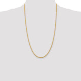 14K 26 Inch 2.75mm Diamond-cut Quadruple Rope Lobster Clasp Chain QTR021