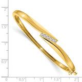14k Complete 5-Stone 1/3 carat AA Diamond Hinged Oval Bangle Bracelet XB216AA