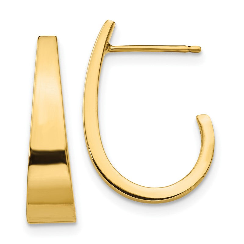 14k Medium Polished J Hoop Earrings XY611