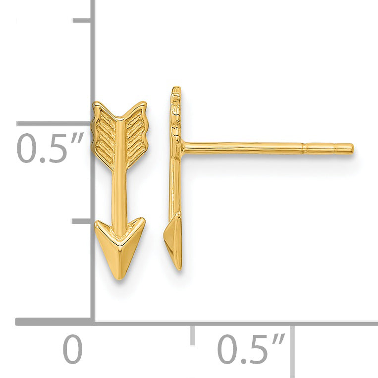 14k Polished Arrow Post Earrings TC1006