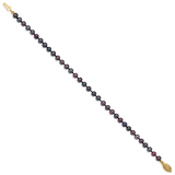 14k 4-5mm Black Near-Round Freshwater Cultured Pearl 16 inch Necklace BPN040
