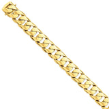 14K 20 inch 15.4mm Hand Polished Rounded Curb Link with Box Catch Clasp Chain LK471