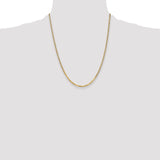 14K 10 inch 2.2mm Flat Beveled Curb with Lobster Clasp Anket FBU060