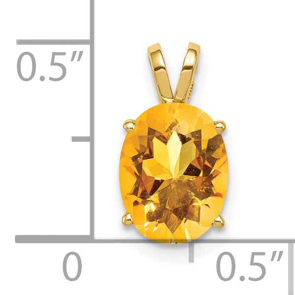 14k 9x7mm Oval Citrine Pendant XP424CI