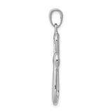 14k White Gold Ribbon Cross Pendant K3663