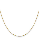 14K 26 inch .9mm Diamond-cut Round Open Link Cable with Lobster Clasp Chain PEN326