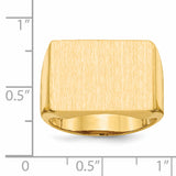 14k 19.5x14.5mm Rectangle Open Back Mens Signet Ring RS413