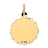 14K A DATE TO REMEMBER 15mm Engravable Disc Charm XAC16