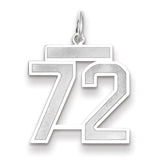 14kw Medium Satin Number 72 Charm WSM72