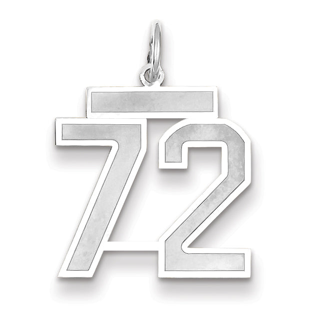 14kw Medium Satin Number 72 Charm WSM72