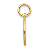 14k Solid Polished Star of David in Circle Charm C823