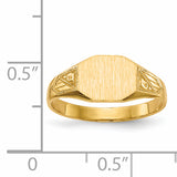 14k 8.5x7.0mm Closed Back Signet Ring RS342