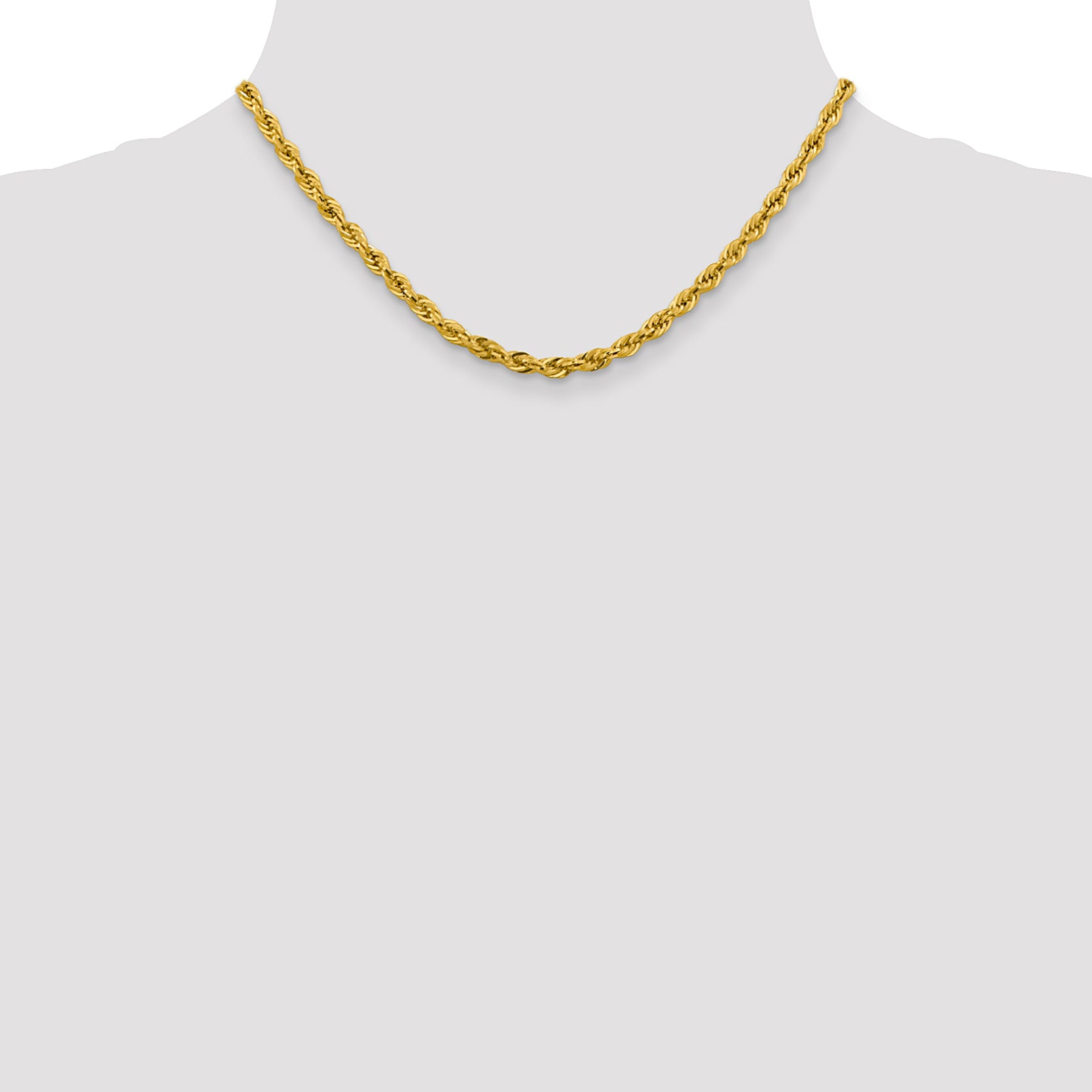14K 26 inch 4.25mm Semi Solid Rope with Lobster Clasp Chain BC168