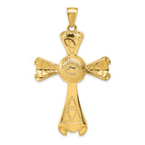 14k Large Polished Celtic Cross Pendant C1945