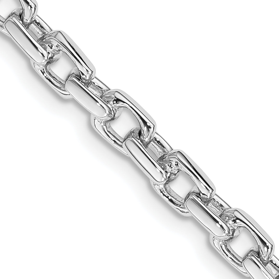 14K White Gold 18 inch 4.6mm Hand Polished Fancy Link with Fancy Lobster Clasp Chain WLK302