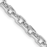 14K White Gold 18 inch 4.6mm Hand Polished Fancy Link with Fancy Lobster Clasp Chain WLK302