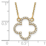 14k Polished 1/4 carat Diamond Quatrefoil Design 18 inch Necklace XP5050A