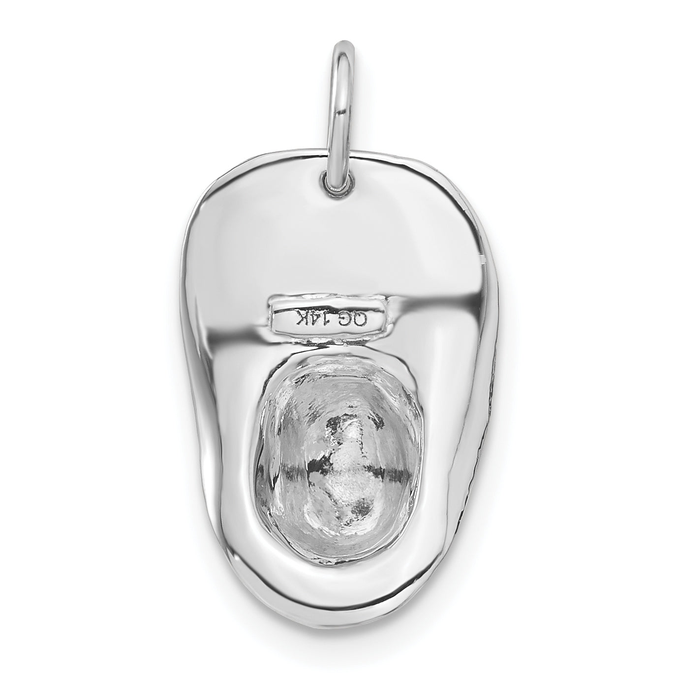 14k White Gold 3-D Large Firemans Helmet Charm A0412W