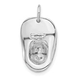 14k White Gold 3-D Large Firemans Helmet Charm A0412W