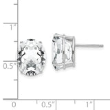 14k White Gold 12x10mm Oval Cubic Zirconia Stud Earrings XE91WCZ