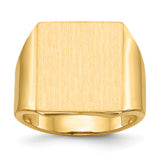 14k 15.5x17.5mm Open Back Mens Signet Ring RS366