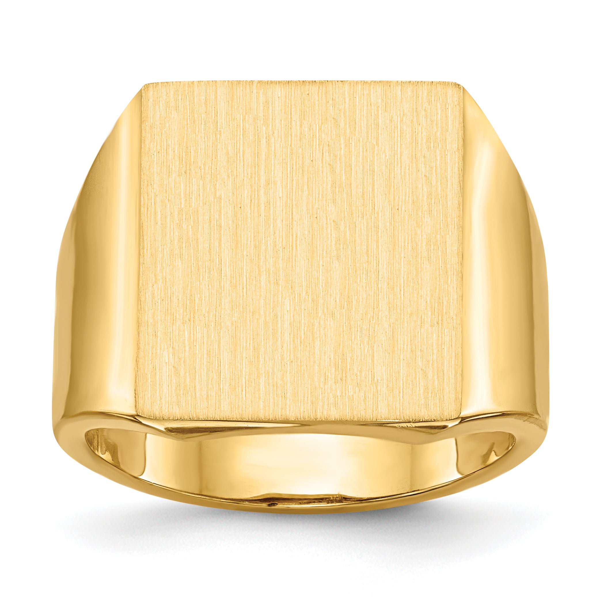 14k 15.5x17.5mm Open Back Mens Signet Ring RS366