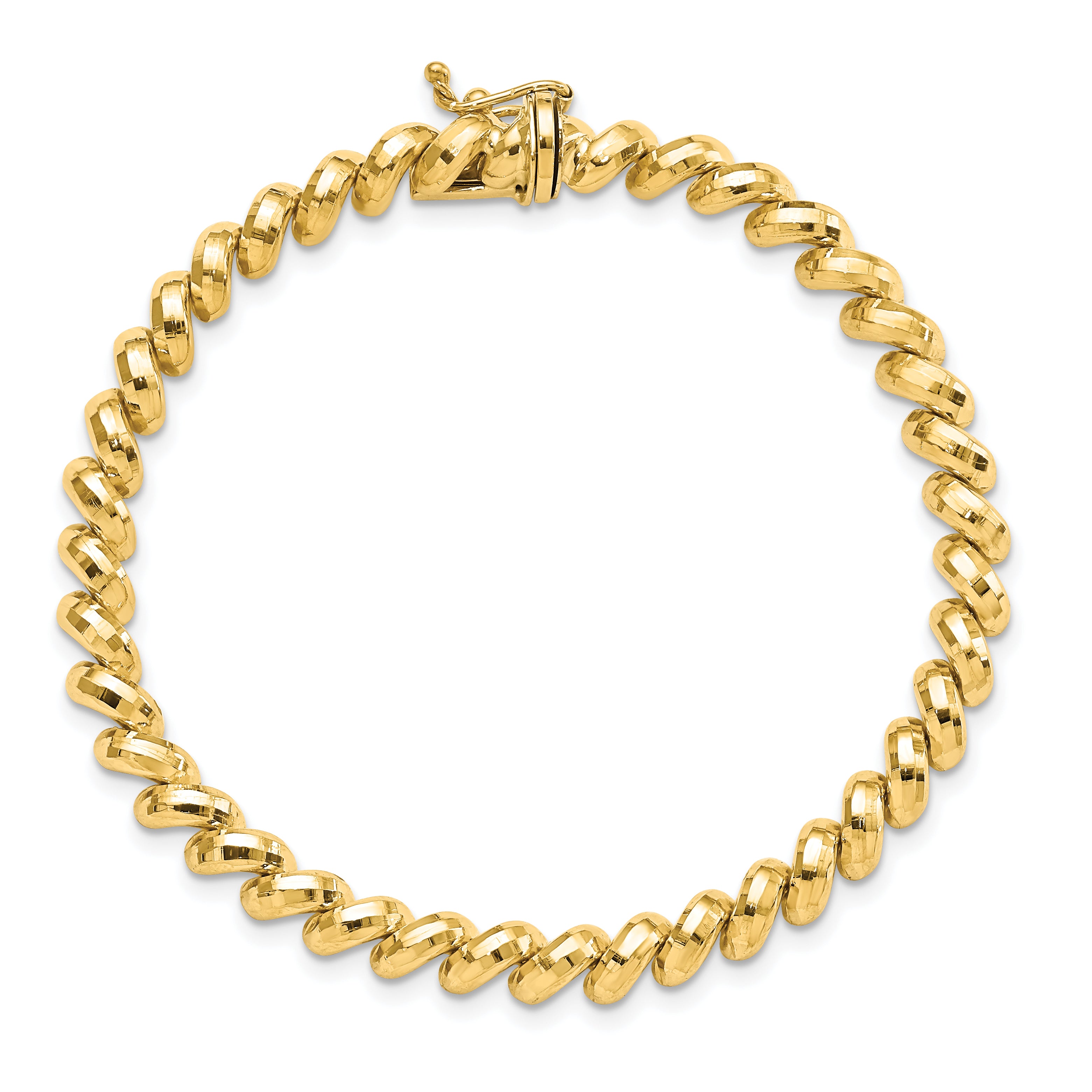 14k Faceted 5mm 7 inch San Marco Bracelet FSM8