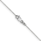 14K White Gold 14 inch .8mm Diamond-cut Cable with Lobster Clasp Chain PEN192L