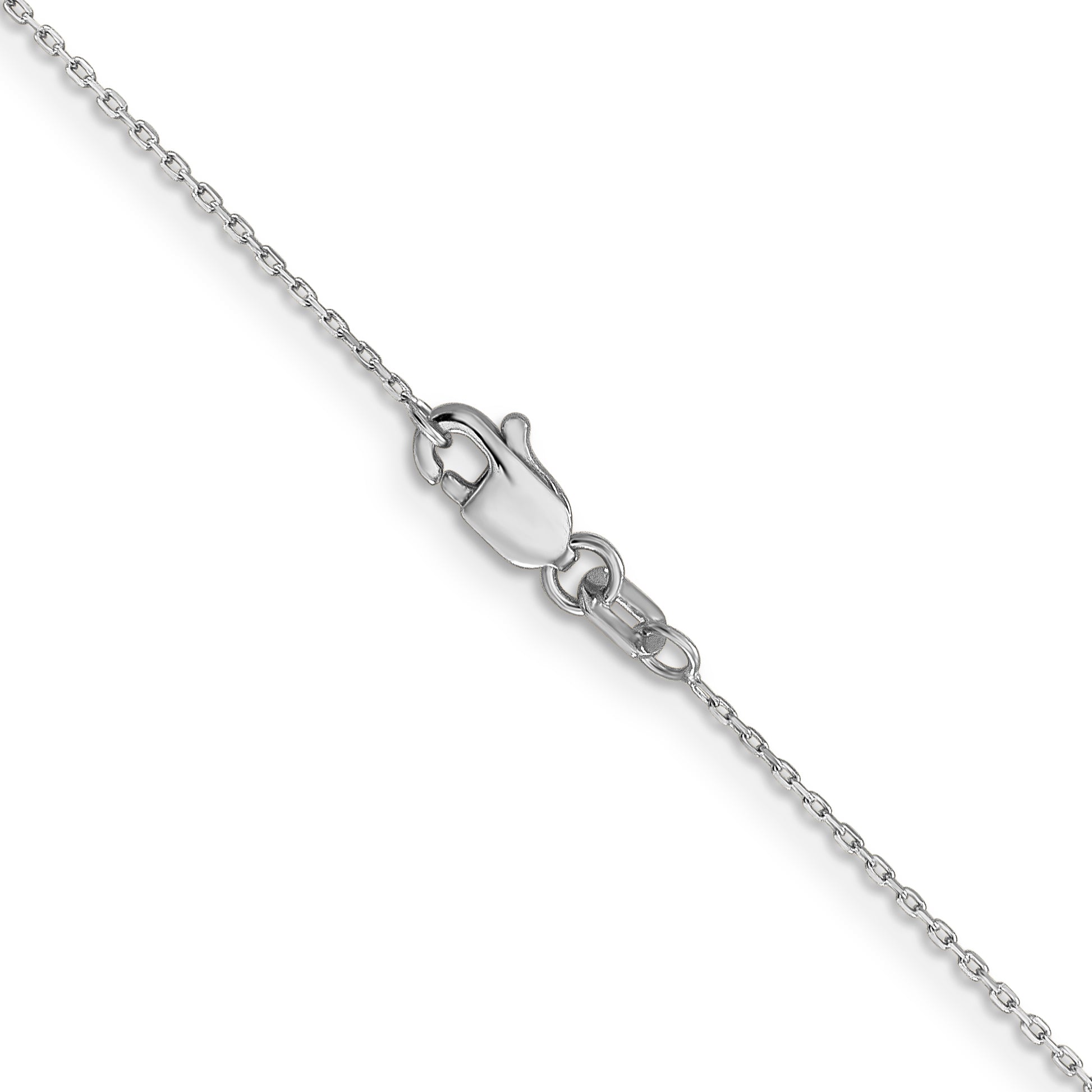 14K White Gold 14 inch .8mm Diamond-cut Cable with Lobster Clasp Chain PEN192L