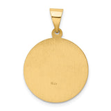 14k Polished and Satin Hollow St Edward Medal Round Pendant XR1313
