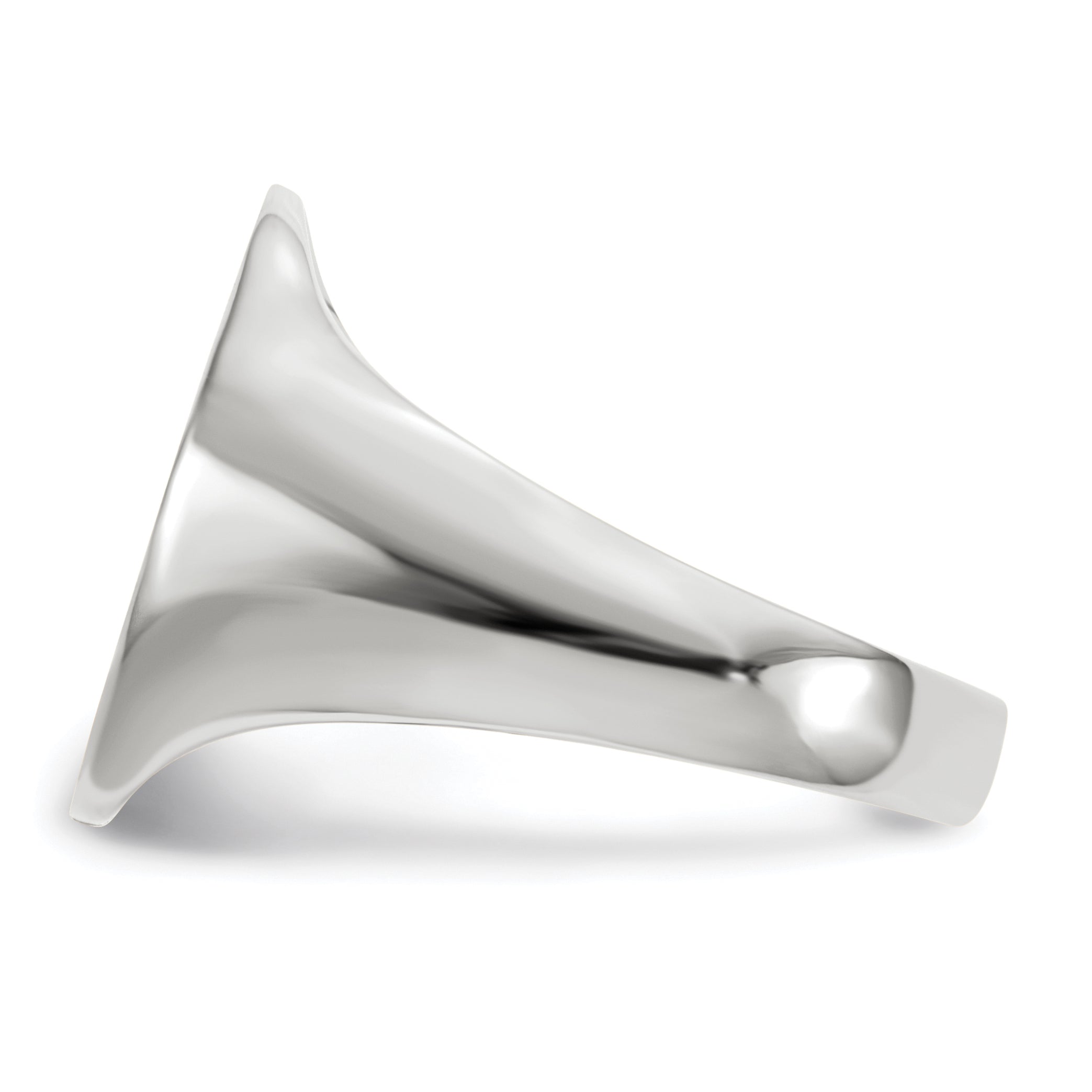14k White Gold 15.0x18.5mm Closed Back Mens Signet Ring RS551