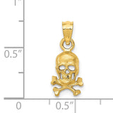 14K Skull and Cross Bones Pendant K3163