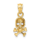 14K Skull and Cross Bones Pendant K3163