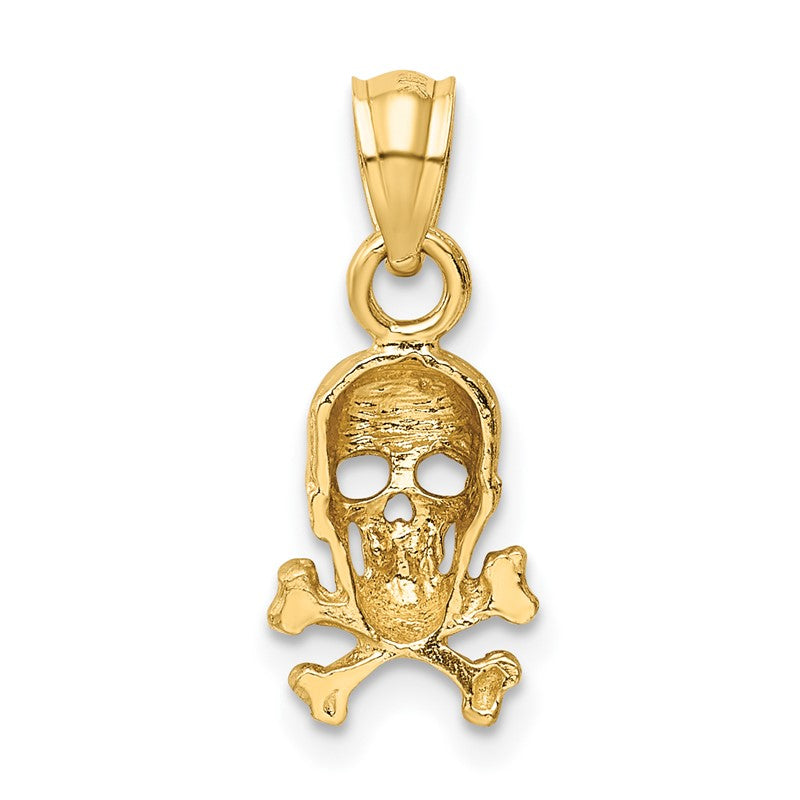 14K Skull and Cross Bones Pendant K3163