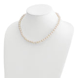 14k 7-8mm White Round Akoya Saltwater Cultured Pearl 16 inch Necklace PL70AA