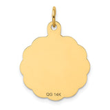 14k Baseball 20mm Engravable on Back Disc Charm XAC406