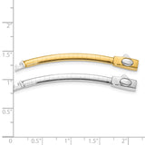 14k Two-tone 3mm White and Yellow Domed Omega 2 inch Extender for Reversible Necklace ROMX3