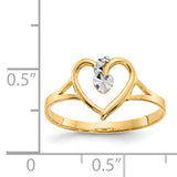 14K and White Rhodium Polished Heart Ring K2072