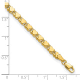 14k Polished Double-Sided Hearts Double Link 10 inch Anklet ANK98