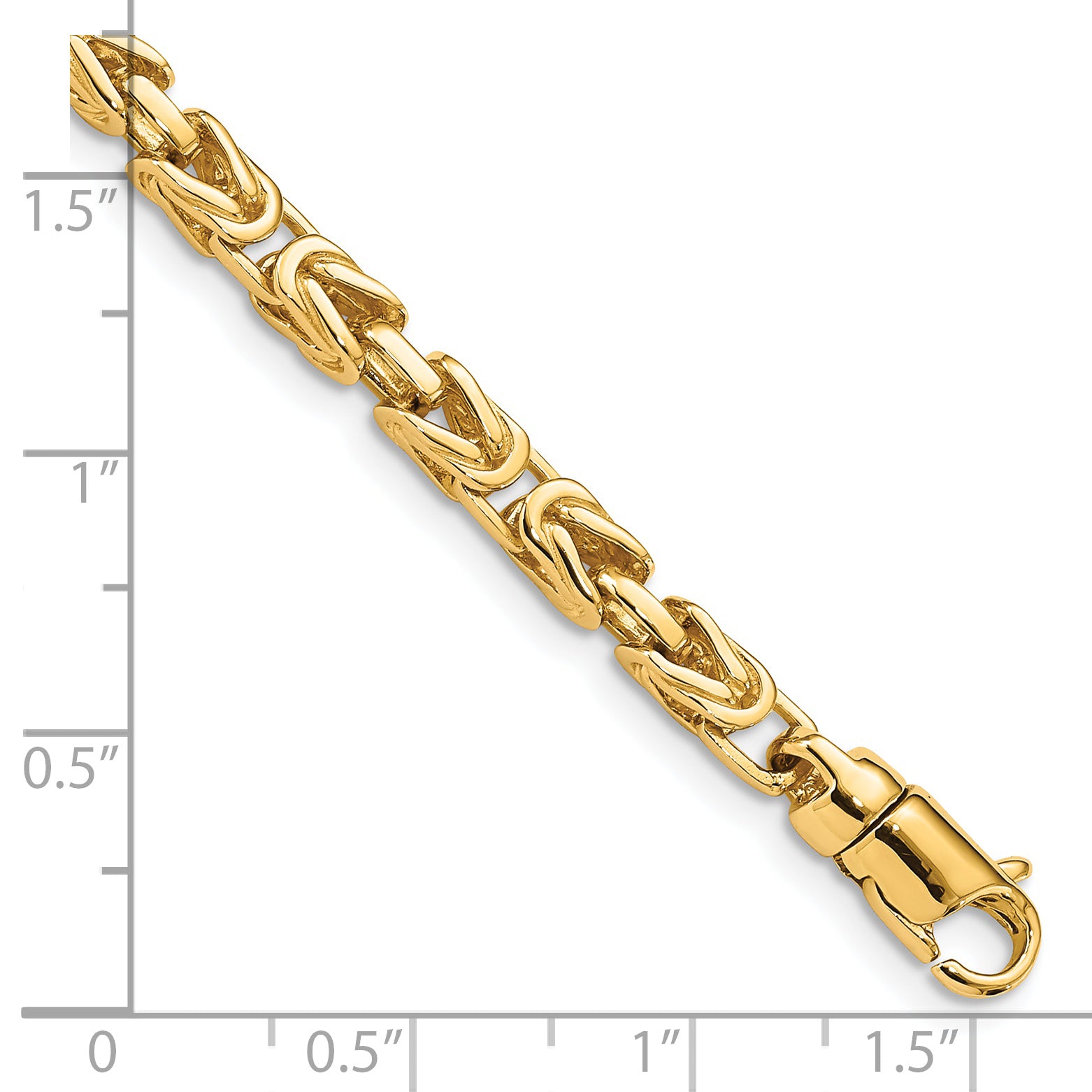 14K 18 inch 4.1mm Hand Polished Byzantine Link with Lobster Clasp Chain LK744