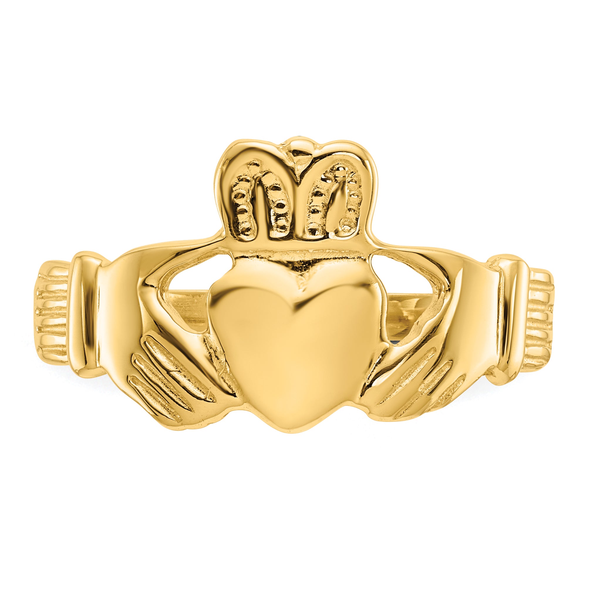 14k Mens Polished Claddagh Ring K4774