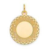 14k HAPPY GRADUATION DAY Engravable Disc Charm XAC698
