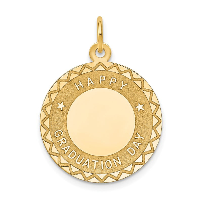 14k HAPPY GRADUATION DAY Engravable Disc Charm XAC698