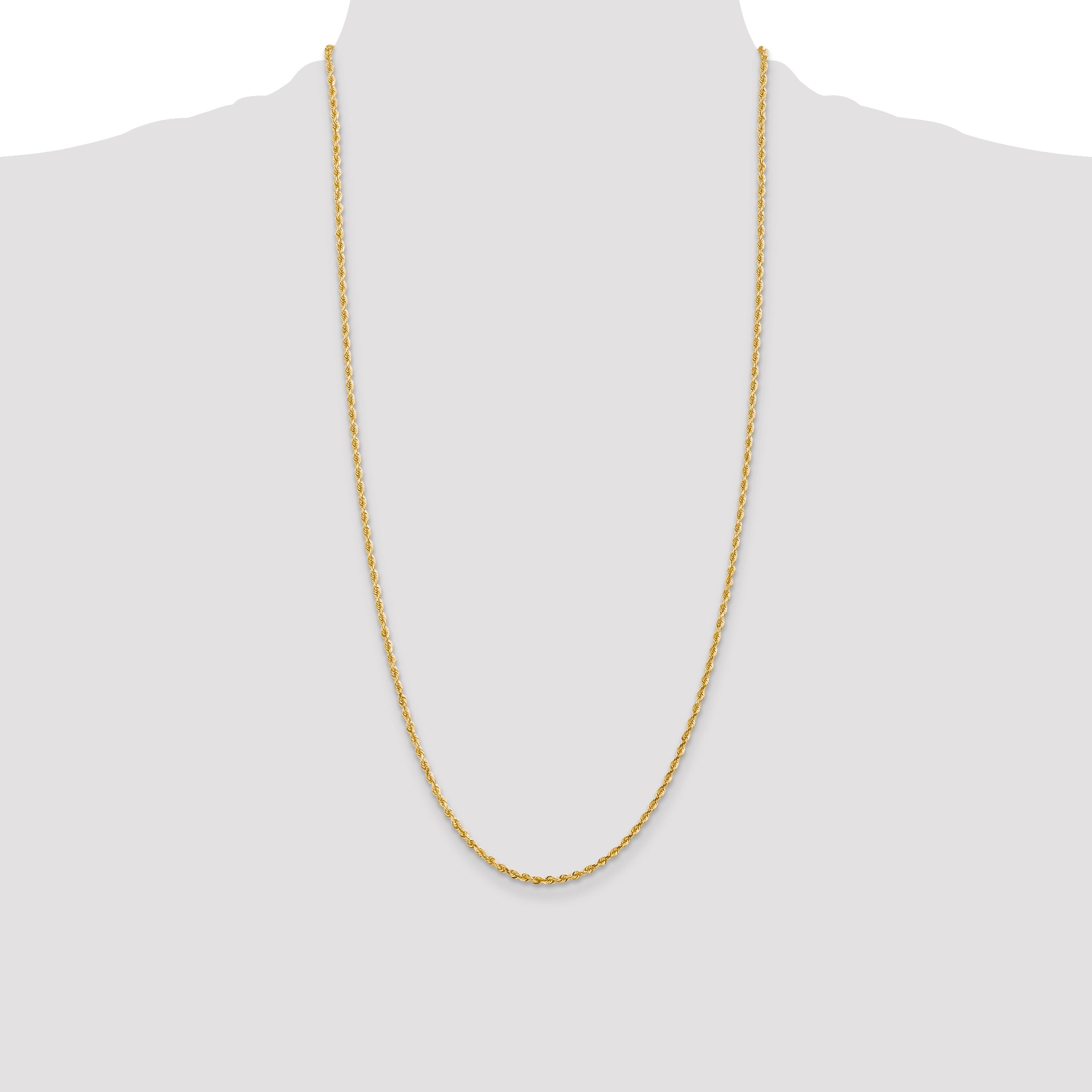 14K 10 Inch 2.25mm Diamond-cut Quadruple Rope Lobster Clasp Anklet QTR018